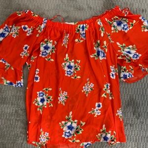 Red floral Blouse